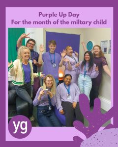 YG Staff wearing purple in honour of 'Purple up Day'